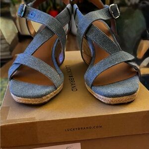 Lucky Brand Denim Crisscross Sandals, 
2 pairs available - 1pr x 8.5, 1pr x 9.5